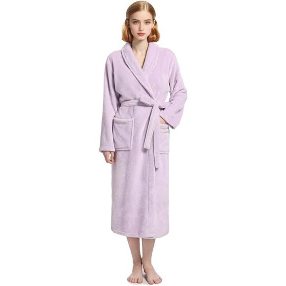 Plush Soft Robes for Women, Premium Fleece Womens Robe Cozy Warm Bathrobe - Picture 1 of 6